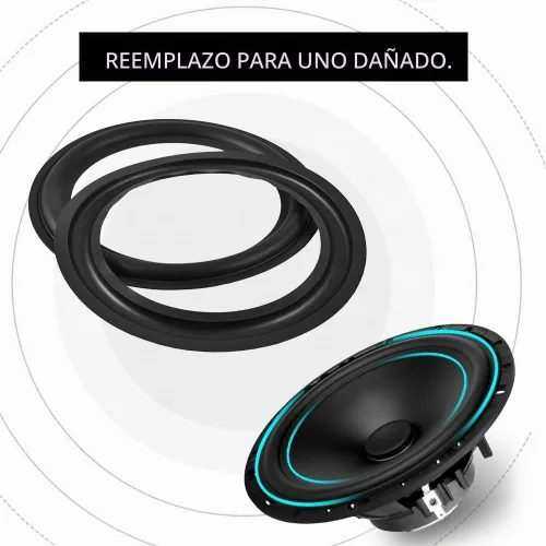 Vista 6 de Kit de reparación envolvente de espuma de altavoz de 8 pulgadas, 2 piezas de repuesto de anillos envolventes de espuma de altavoz de goma perforada