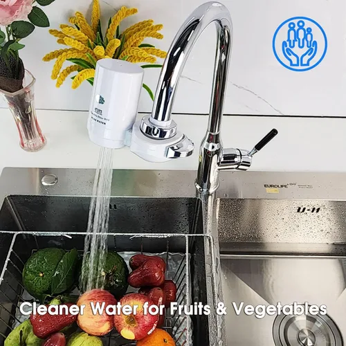 Vista 6 de Sistema de filtración de agua de montaje en grifo, purificador de agua sin BPA para fregadero, el filtro reemplaza 400 galones de agua, dura seis