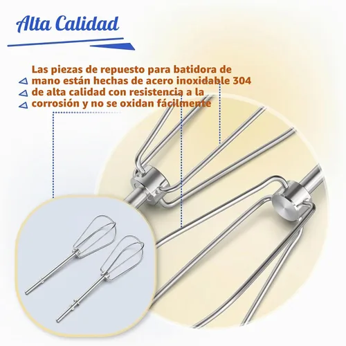 Vista 4 de Batidores de mano para batidores Kitchenaid W10490648 Accesorios de repuesto para batidora de mano KitchenAid KHM2B, AP5644233-2