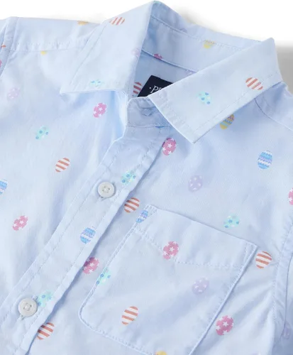 Vista 29 de The Children's Place - Camisa de manga corta con botones para niños grandes