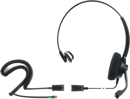 Vista 6 de IPD IPH-160 Auriculares para teléfono con micrófono con cancelación de ruido para oficina y centro de llamadas. Compatible con todos los teléfonos