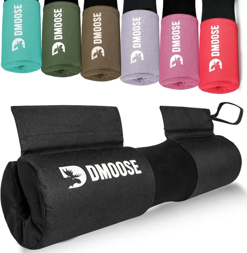 Vista 10 de DMoose Fitness Barbell Pad for Hip Thrust, Squat & Lunges - Non-Slip Thick Foam Cushion for Neck and Back Support with Two Straps - Hip Thrust Pad