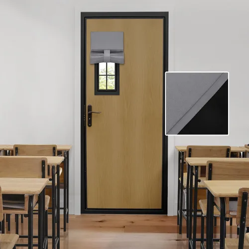 Vista 58 de HOMEIDEAS Cortinas 100% Opacas para Luces Laterales de Puerta Principal, Cubierta de Ventana de Puerta de Aula, Persianas de Privacidad