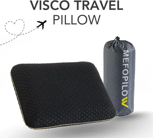 Vista 7 de Travel Memory Foam Pillow for Sleeping, Comfortable Camping Pillow, 15.75x11.81x3.94 inches, Easy to Carry Portable Bag, Soft, Breathable, Washable