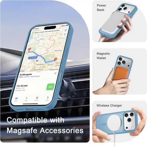 Vista 347 de Funda para Google Pixel 10 Pro XL, cubierta magnética mate, color negro Fit for MagSafe, Screen Protector included, Shockproof Military Grade