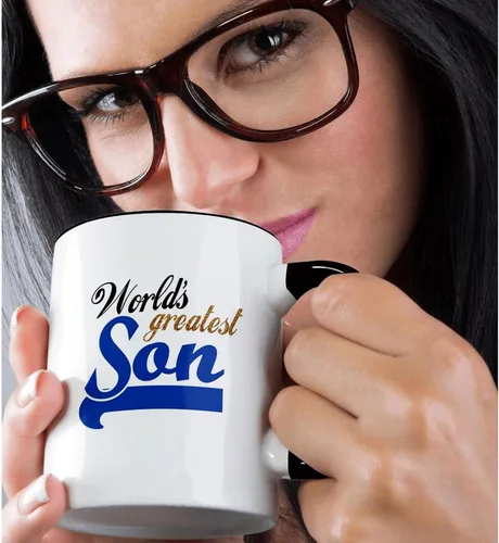 Vista 2 de 3dRose Worlds Greatest Son - Taza (11 onzas), color negro