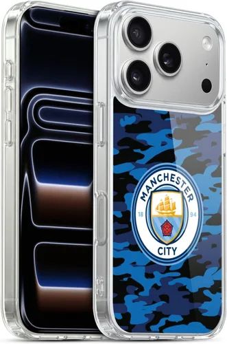 Vista 123 de Head Case Designs Funda de gel con licencia oficial del Manchester City Man City FC Blue Moon Badge Camou [protección de grado militar] compatible