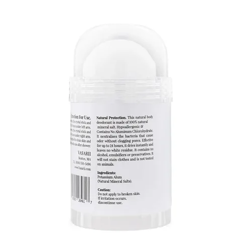 Vista 6 de nakd. Thai Crystal Deodorant Stone – 2 barras desodorantes de cristal de sal, 4.25 oz. Regular + 2.5 oz. Tamaño de viaje, totalmente natural, sin