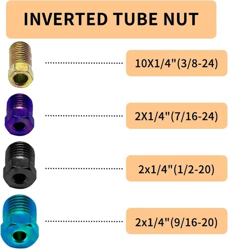 Vista 5 de Kit de línea de freno de 1/4 pulgadas, rollo de tubo de freno de acero inoxidable resistente de 25 pies con 16 accesorios para sistemas de freno