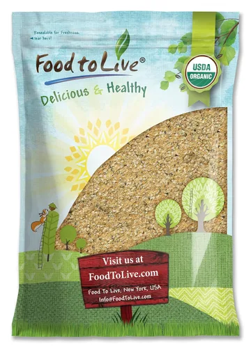 Vista 10 de Food to Live Mezcla orgánica de semillas de lino y cáñamo, mezcla de 1 libra de corazones de cáñamo crudos y semillas de lino doradas molidas