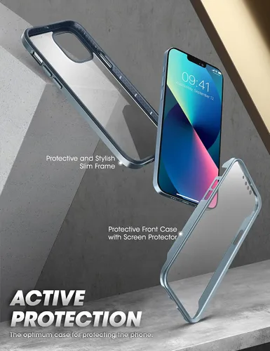 Vista 3 de SupCase Funda de 360 grados para iPhone 13 Pro (6.1 pulgadas), funda de plástico duro para teléfono móvil, funda protectora a prueba de golpes