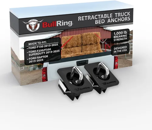 Vista 12 de Bull Ring - Amarres retráctiles para caja de camioneta ajustables para Ford F150 2015-25, Super Duty 2017-25, Raptor 2017-25 – Ajuste empotrado