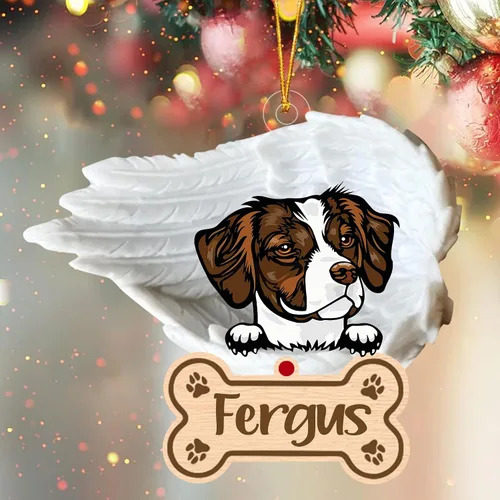 Vista 64 de Adorno de perro afgano de 1 ángel, adorno acrílico 2D personalizado conmemorativo para perros, regalo por pérdida de mascotas, regalo