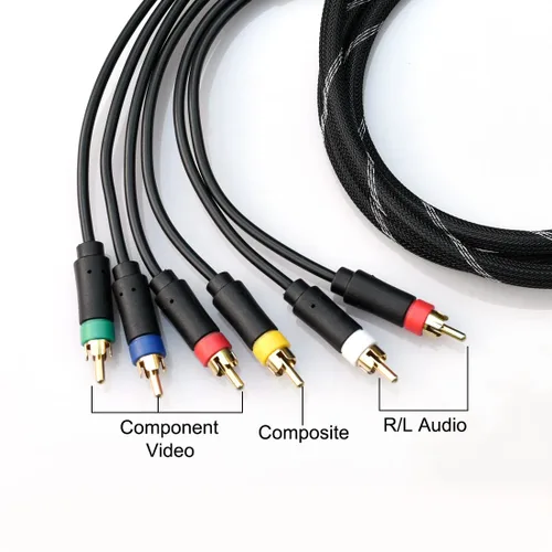 Vista 2 de Bealuffe Cable de audio y video componente para PS2, PS3, PS3, delgado, HD Multi Out, RCA de audio y vídeo para Sony Playstation PS3 (6 pies)