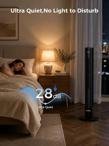 Vista 12 de OSTBA Ventilador de torre de 43 pulgadas para dormitorio, oscilante de 85°