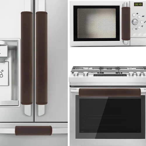 Vista 10 de 5 piezas de cubierta de manija de puerta de refrigerador, lavable para electrodomésticos de cocina, nevera, horno, microondas, lavavajillas