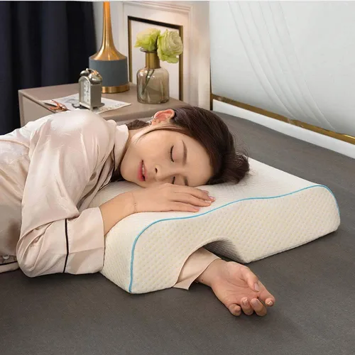 Vista 7 de Trendy Moon - Almohada arqueada de espuma viscoelástica para parejas, almohada arqueada con espuma viscoelástica de rebote lento para descansar