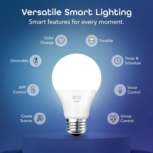 Vista 2 de Geeni Prisma Plus - Bombilla inteligente, 800 LED regulables que cambian de color, blanco sintonizable, funciona con Alexa y Google Home, control