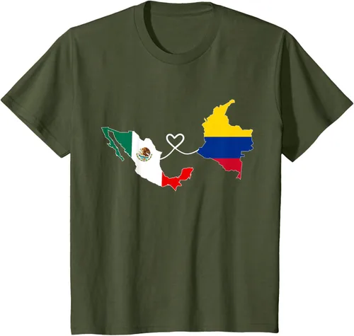 Vista 13 de Camiseta Half Colombian Half Mexican Flag Map DNA Mexico Colombia