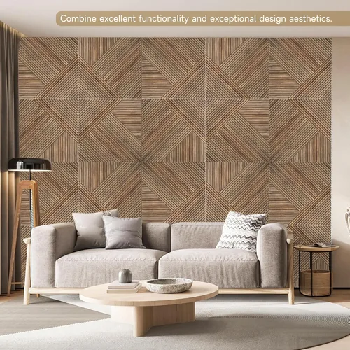 Vista 4 de Paneles acústicos de pared, paquete de 6 unidades de tamaño total de 72 x 48 pulgadas, paneles acústicos decorativos autoadhesivos para pared