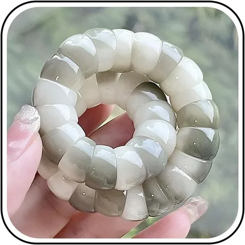 Vista 8 de Mudi - Pulsera para mujer con cuentas de semillas Bodhi naturales, pulsera elástica Zen Fidget alivia la ansiedad y el estrés