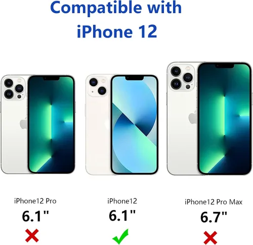 Vista 2 de RALEAVO Funda mate compatible con iPhone 12, delgada, translúcida, esmerilada, parte trasera de policarbonato, protección militar contra caídas
