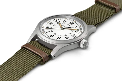 Vista 4 de Hamilton Reloj mecánico de campo caqui H69439411 para hombre Militar