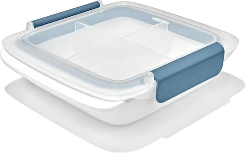 Vista 21 de OXO Good Grips Prep and Go - Recipiente dividido para 2 tazas, color azul océano