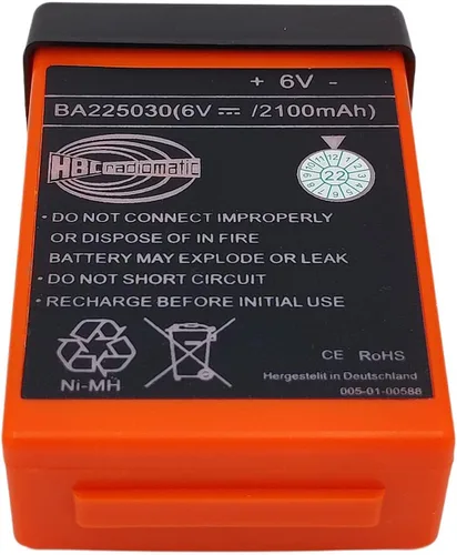 Vista 5 de Paquete de 2 baterías recargables de 6 V 2100 mAh BA225030 Ni-Mh Batería radiomática HBC BA225031 para grúa HBC con control remoto, bomba de camión