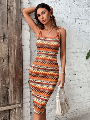 Vista 3 de Verdusa Vestido largo sin mangas con cuello cuadrado para mujer