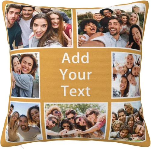 Vista 17 de Funda de almohada personalizada con imagen y texto, funda de almohada con foto personalizada, funda de almohada personalizada con foto, regalos