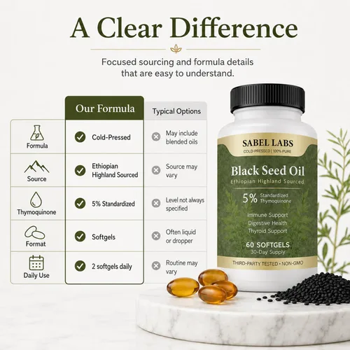Vista 3 de Ethiopian Black Seed Oil Capsules, Cold Pressed, 60 Count
