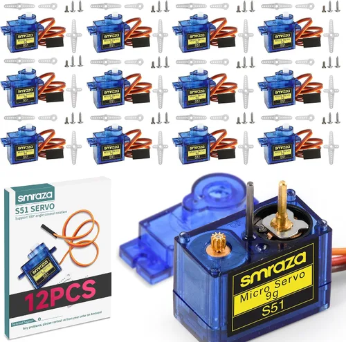 Vista 8 de 4 piezas SG90 9G Micro Servo Kit (engranaje metálico) para proyectos Arduino, robot RC, brazo de robot, helicóptero, control de avión, coche