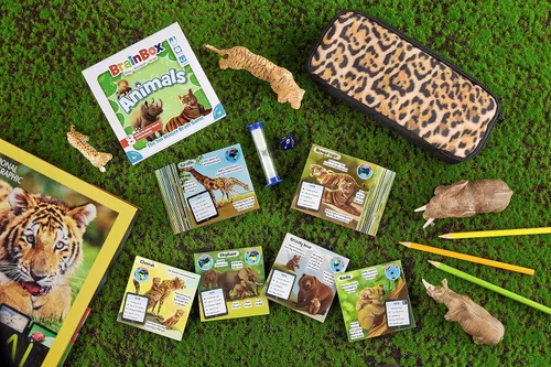 Vista 9 de BrainBox - Juego de cartas de animales – Memoria y observación, 55 tarjetas de escenas detalladas, trivia familiar para niños y adultos, a partir