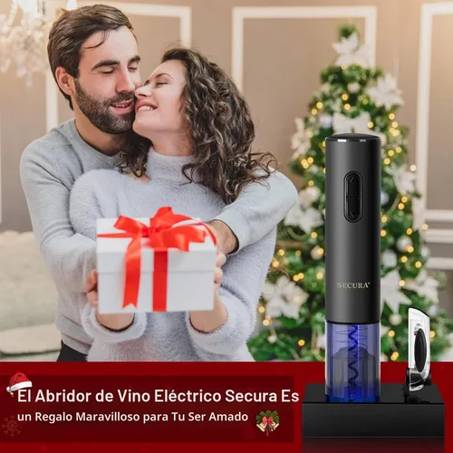 Vista 9 de Secura Abridor de vino eléctrico, sacacorchos eléctrico automático de botellas de vino con cortador de papel de aluminio, recargable (negro)