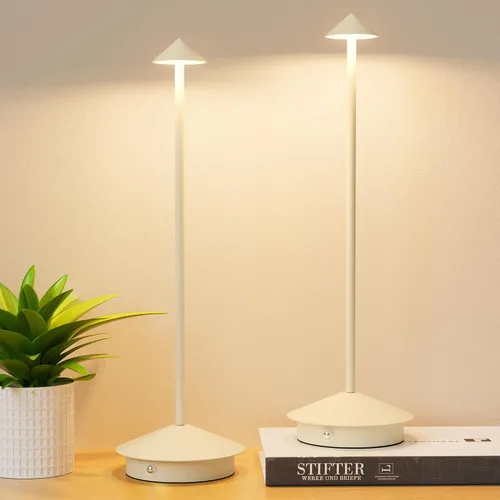 Vista 8 de Paquete de 2 lámparas de mesa LED recargables de 6000 mAh, inalámbricas, 3000 K-6000 K, lámparas táctiles de atenuación continua con función