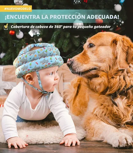 Vista 2 de Protector de Cabeza para Bebé - Casco de Bebé para Gatear, Caminar, Correr - Sin Golpes y Cojín Suave - Gorra Protectora Ajustable, Protector