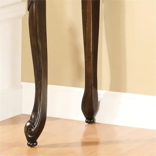 Vista 5 de Homes: Inside + Out Charleston Mesa consola tradicional de madera de 48 pulgadas con patas de cabriole para sala de estar, dormitorio, pasillo