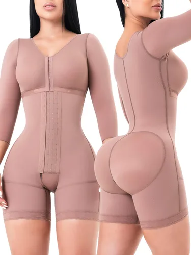 Vista 9 de Sonryse Tummy Tuck Post Surgery Compression Garment Stage 2 BBL Faja Shapewear for Women Tummy Control Fajas Colombianas Beige - Cremallera