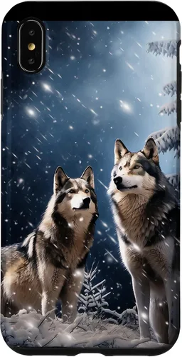 Vista 11 de Wolves Christmas Wolf Snowy Winter Forest Snowflakes Case para iPhone 16
