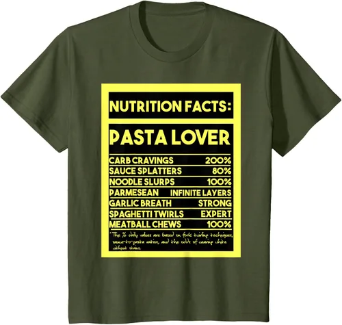 Vista 14 de Pasta Lover Nutrition Facts: The Ultimate Carb Connoisseur's T-Shirt Negro