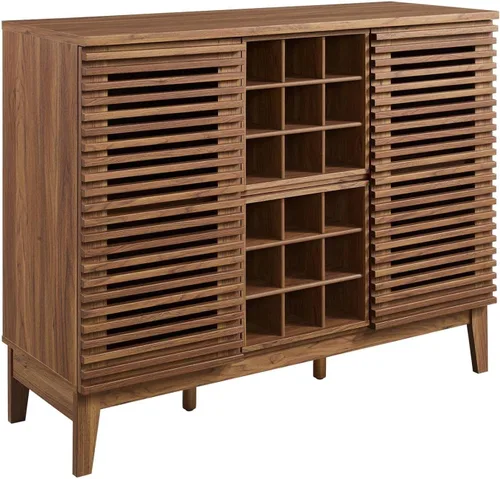 Vista 11 de Modway Render Mid-Century - Armario moderno para bar de vinos, color carbón, 17 x 46 x 37 pulgadas