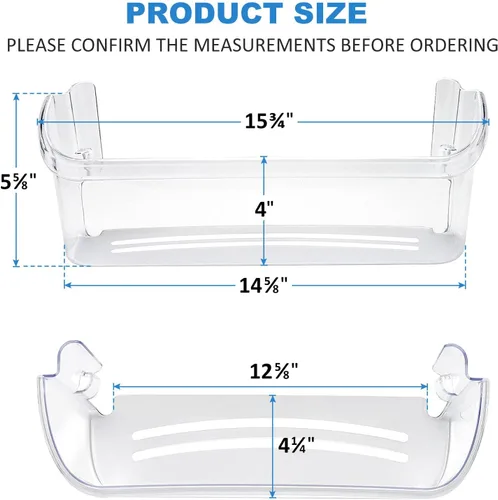 Vista 2 de Actualizado 242126602 - Estante de repuesto para puerta de refrigerador Frigidaire Electrolux, estante inferior de 2 estantes, estante lateral