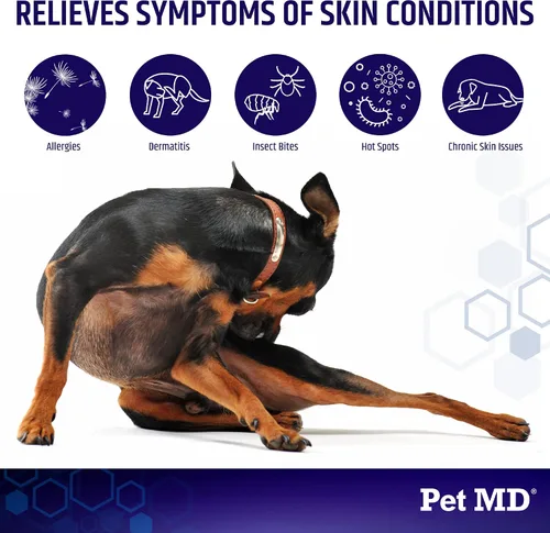 Vista 6 de Pet MD Salmon Omega Bites and Hydrocortisona Spray Bundle - Paquete de alivio de alergias y picazón para perros