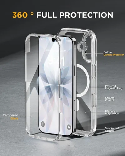 Vista 102 de Miracase Serie de vidrio para iPhone 11 de 6.1 pulgadas, funda protectora de cuerpo completo resistente mejorada con protector de pantalla de vidrio