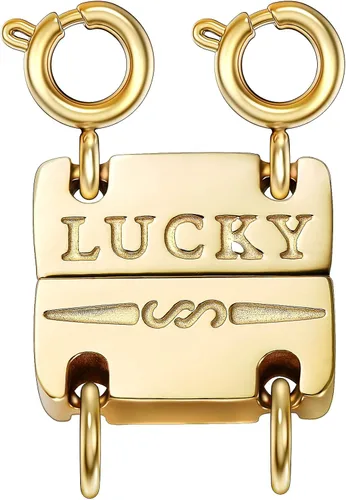 Vista 14 de kcctoo Collar con cierre de capas para mujer, separadores de joyería de oro de 18 quilates y plata, cierre magnético de collar múltiple para mujer