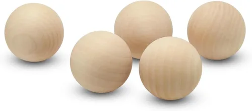 Vista 15 de Bolas de madera pequeñas de 1-3/4 pulgadas, paquete de 10 bolas de madera para manualidades y proyectos de bricolaje, bolas de madera de abedul