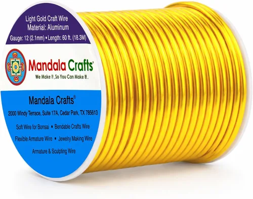 Vista 88 de Mandala Crafts - Alambre de aluminio anodizado de calibre 22 para hacer joyas - 137.2 m de alambre flexible surtido y coloreado - Doble para bonsái