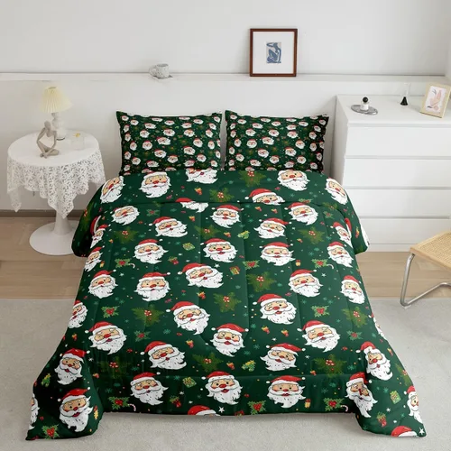 Vista 10 de Erosebridal Juego de edredón de Navidad, tamaño individual, relleno de edredón mágico de invierno con copos de nieve para adultos, niños, mujeres
