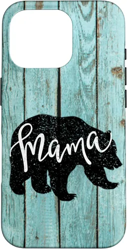 Vista 20 de Turquoise Woodgrain Rustic Farmhouse Shiplap Wood Mama Bear Case for iPhone 17